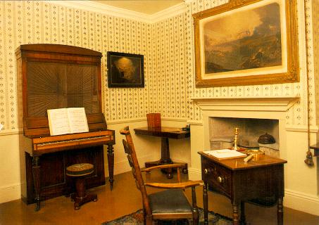 Piano in Patrick Bronte's study in Haworth Parsonage